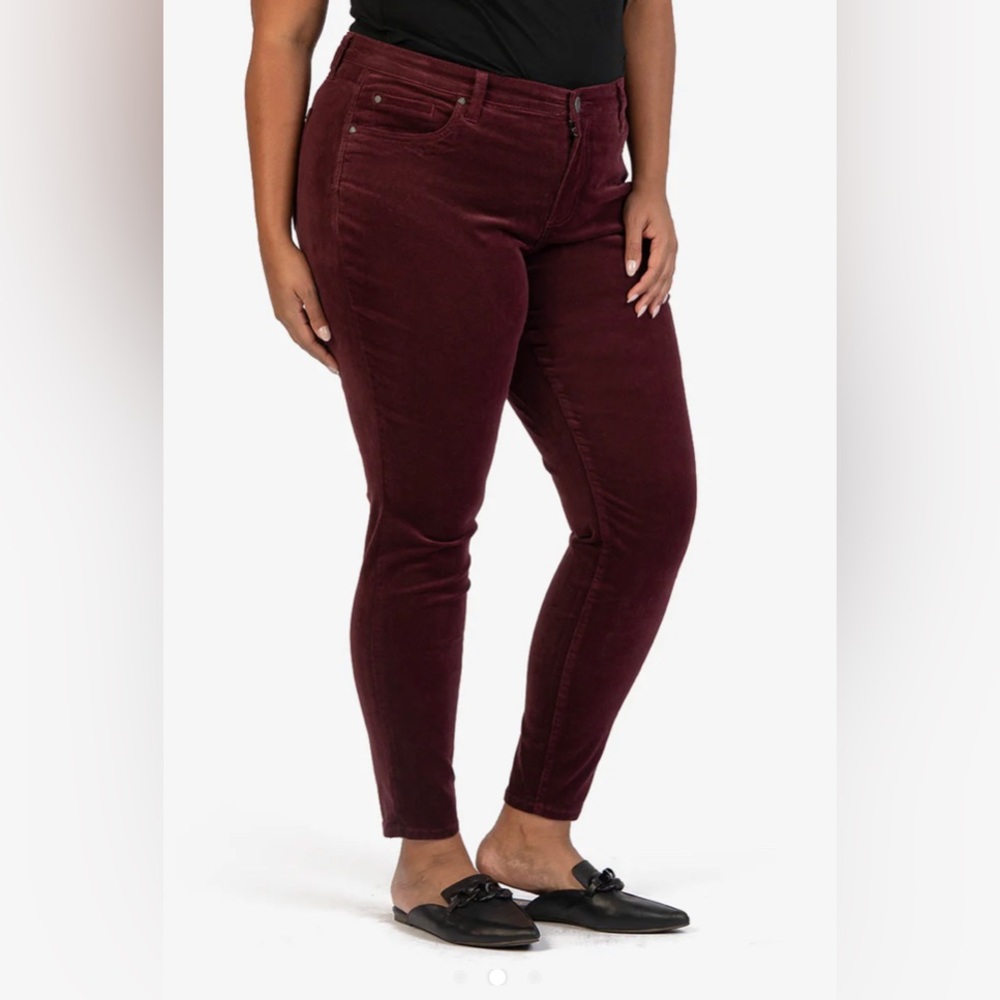 Kut From The Kloth Diana Skinny pants corduroy in Burgundy stretch - Picture 2 of 11